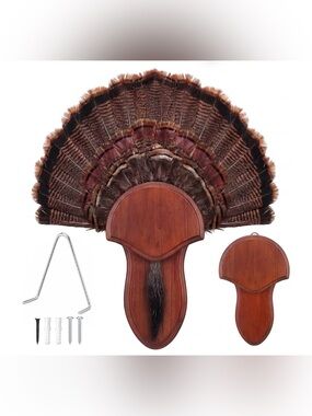 Turkey Tail Fan Mounting Kit Feather Beard Wall Mount hunting Wall Decor